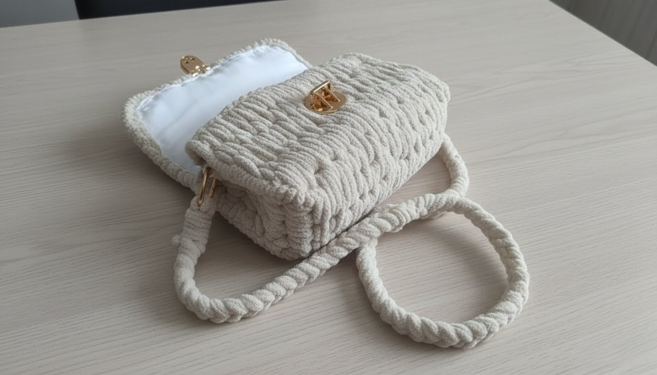 The "Cloud Nine" Crocheted Flap Bag